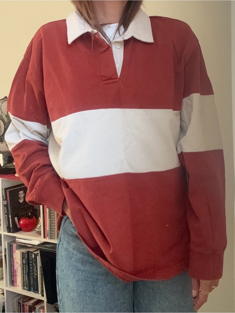 Oversized Long-Sleeve Rugby Shirt